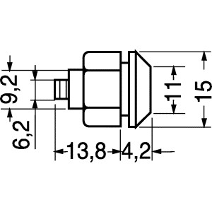 Portaled in metallo cromato, concavo, per led con diametro di 8 mm